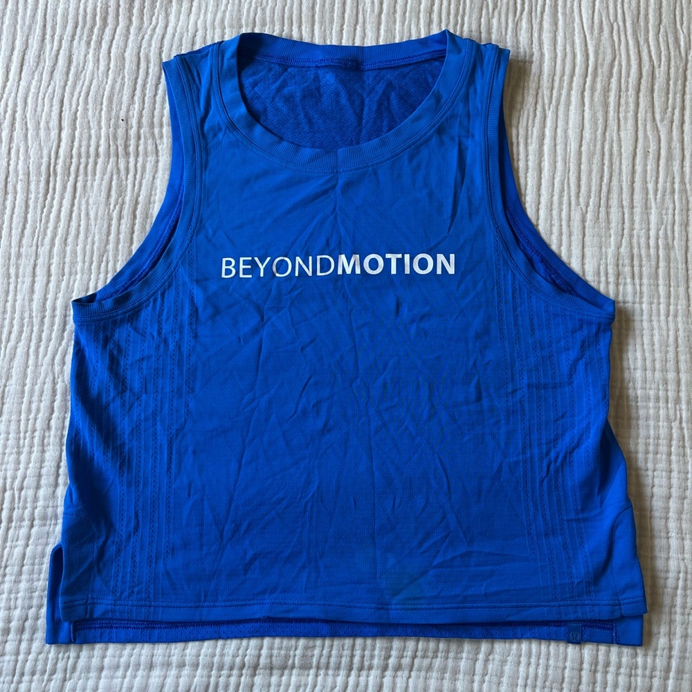 lululemon athletica Blue Athletic Mesh Tank with BEYONDMOTION Logo